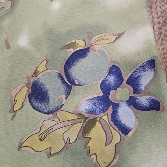 Vtg Courtenay Floral Fruit Print Top Womens Size S Green Blue Artsy Cottage Retr - Picture 5 of 9